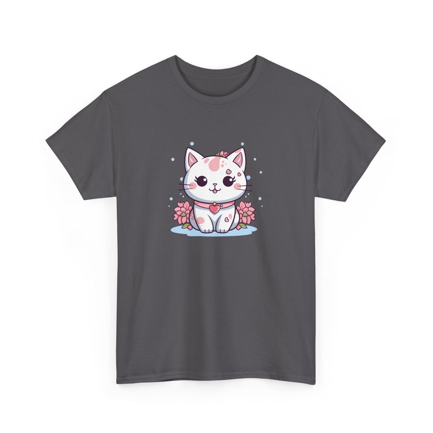 Cute Pink Cat Short Sleeve Tee