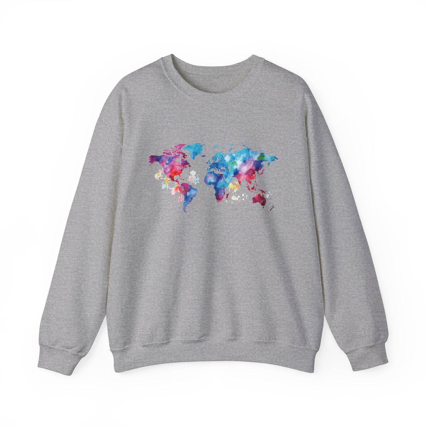 Watercolor World Map Sweatshirt