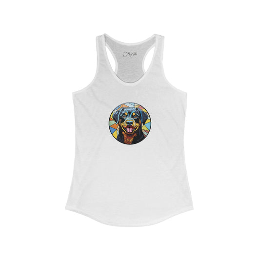 Stained Glass Rottweiler Racerback Tank