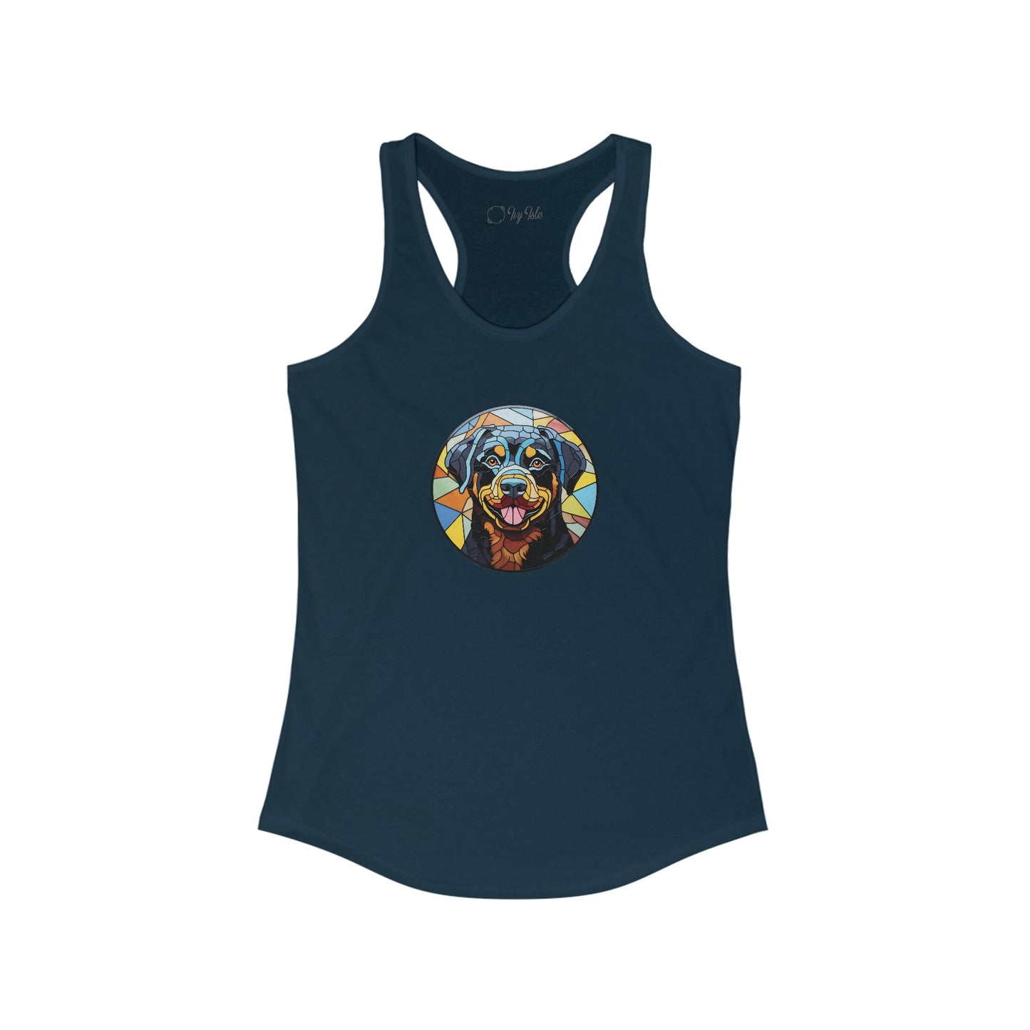 Stained Glass Rottweiler Racerback Tank