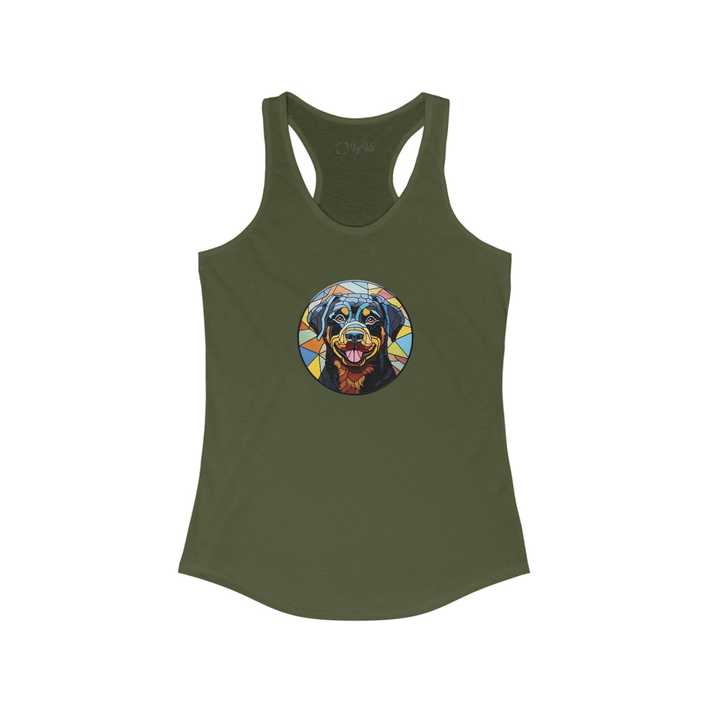 Stained Glass Rottweiler Racerback Tank