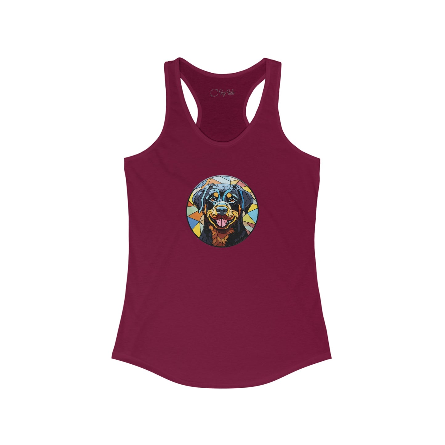 Stained Glass Rottweiler Racerback Tank