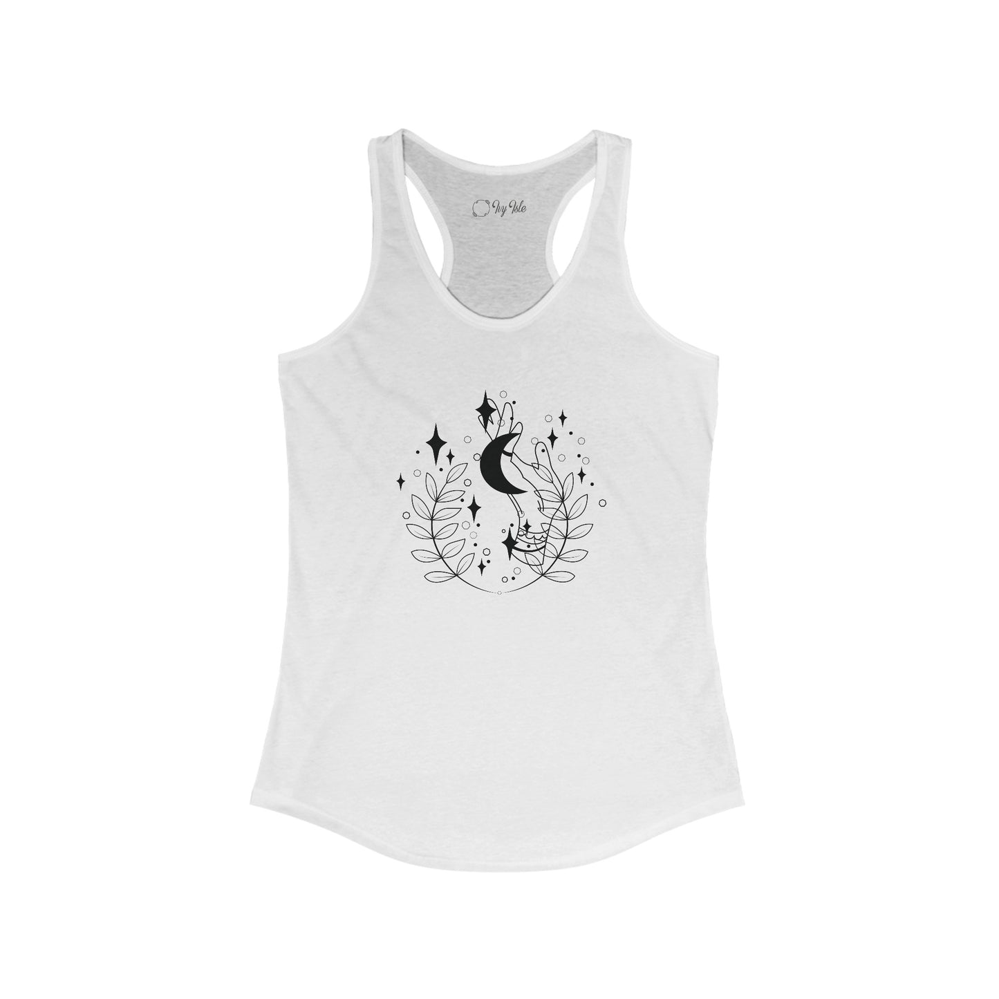 Crescent Moon and Leaves Racerback Tank