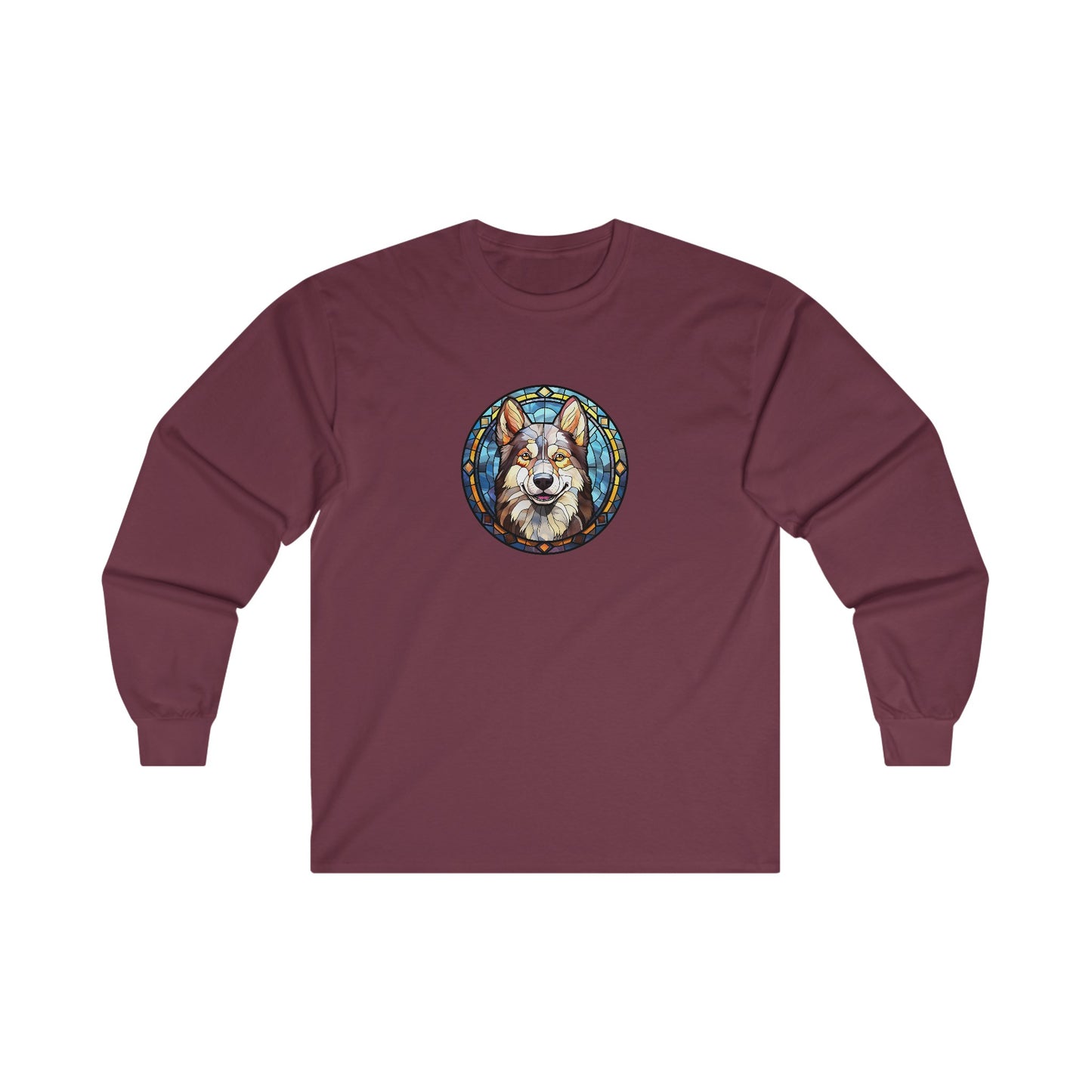 Stained Glass Husky Long Sleeve Tee