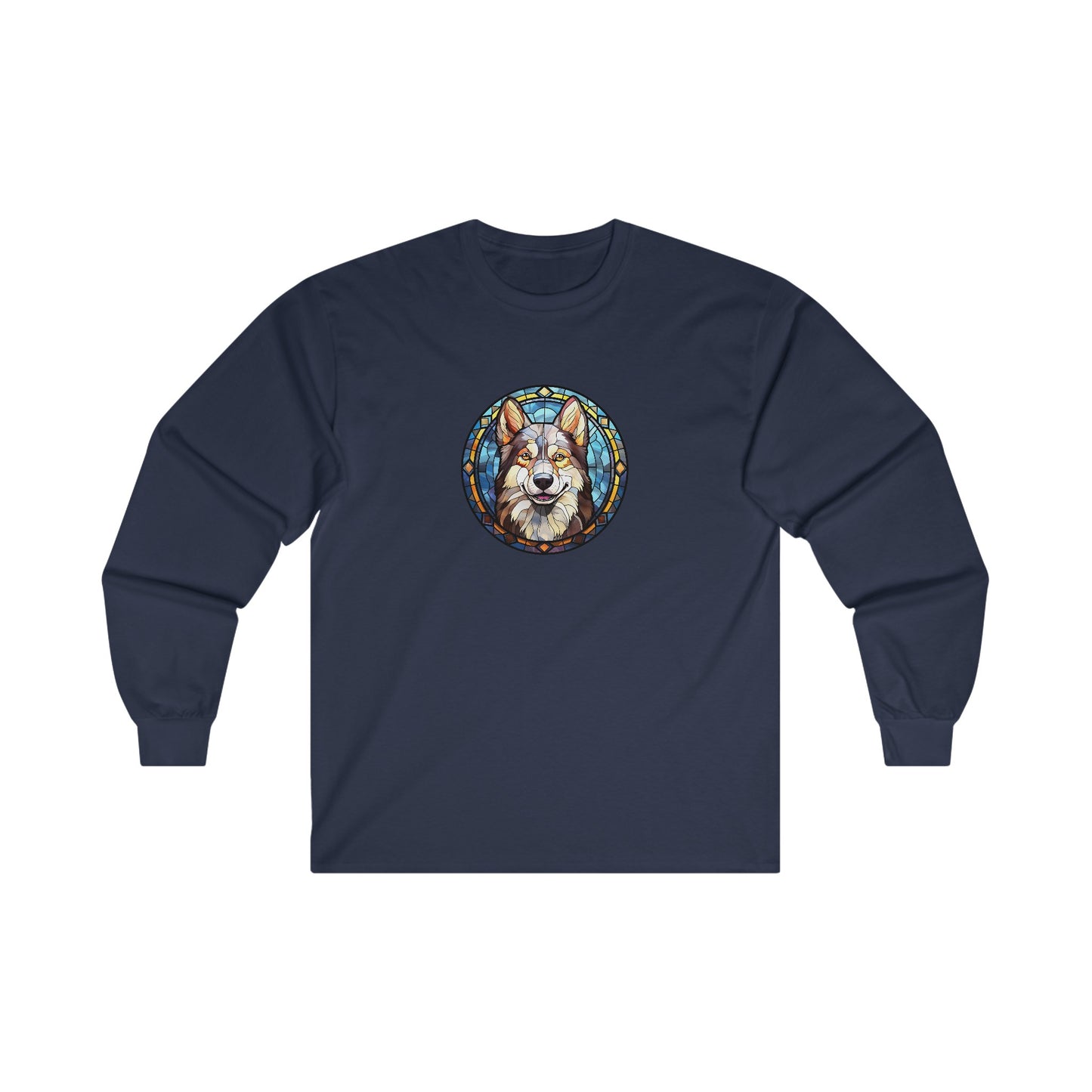 Stained Glass Husky Long Sleeve Tee