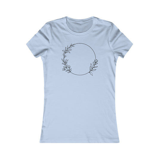 Leafy Flowers Circle Fitted Tee