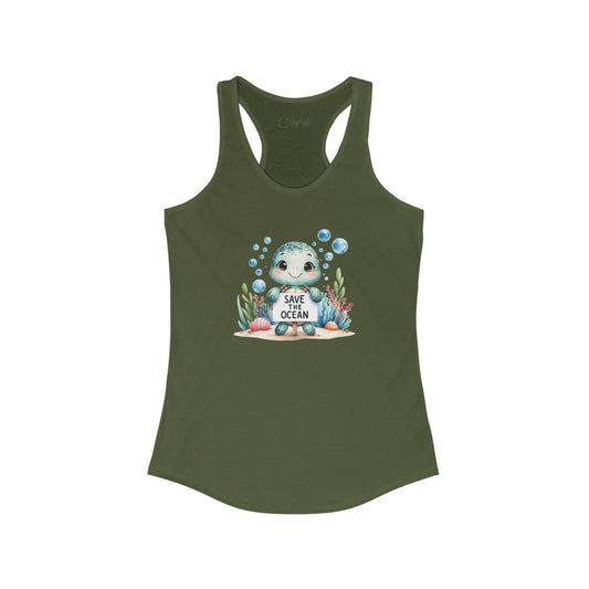 Save the Ocean Turtle Racerback Tank