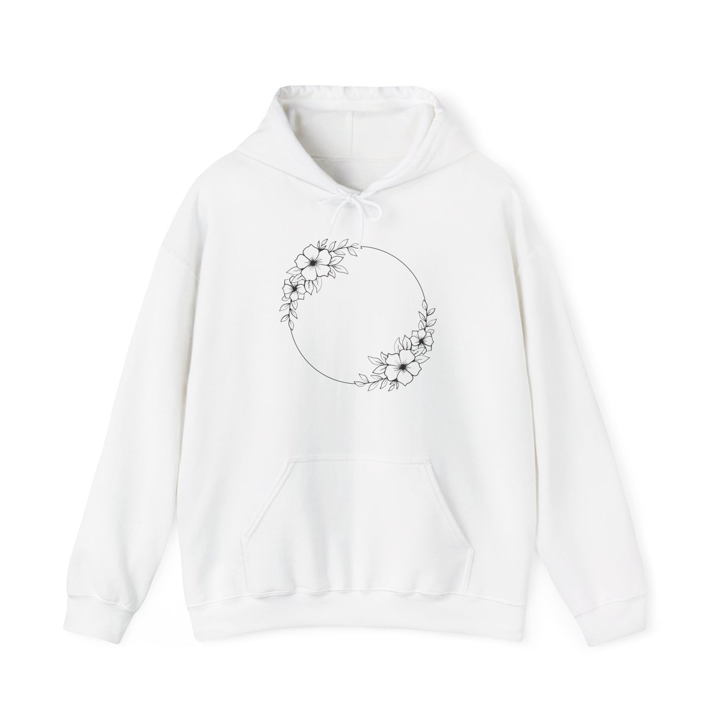 Double Large Flower Circle Hooded Sweatshirt