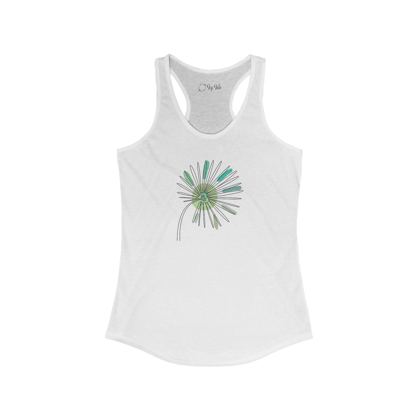 Green and Blue Dandelion Racerback Tank