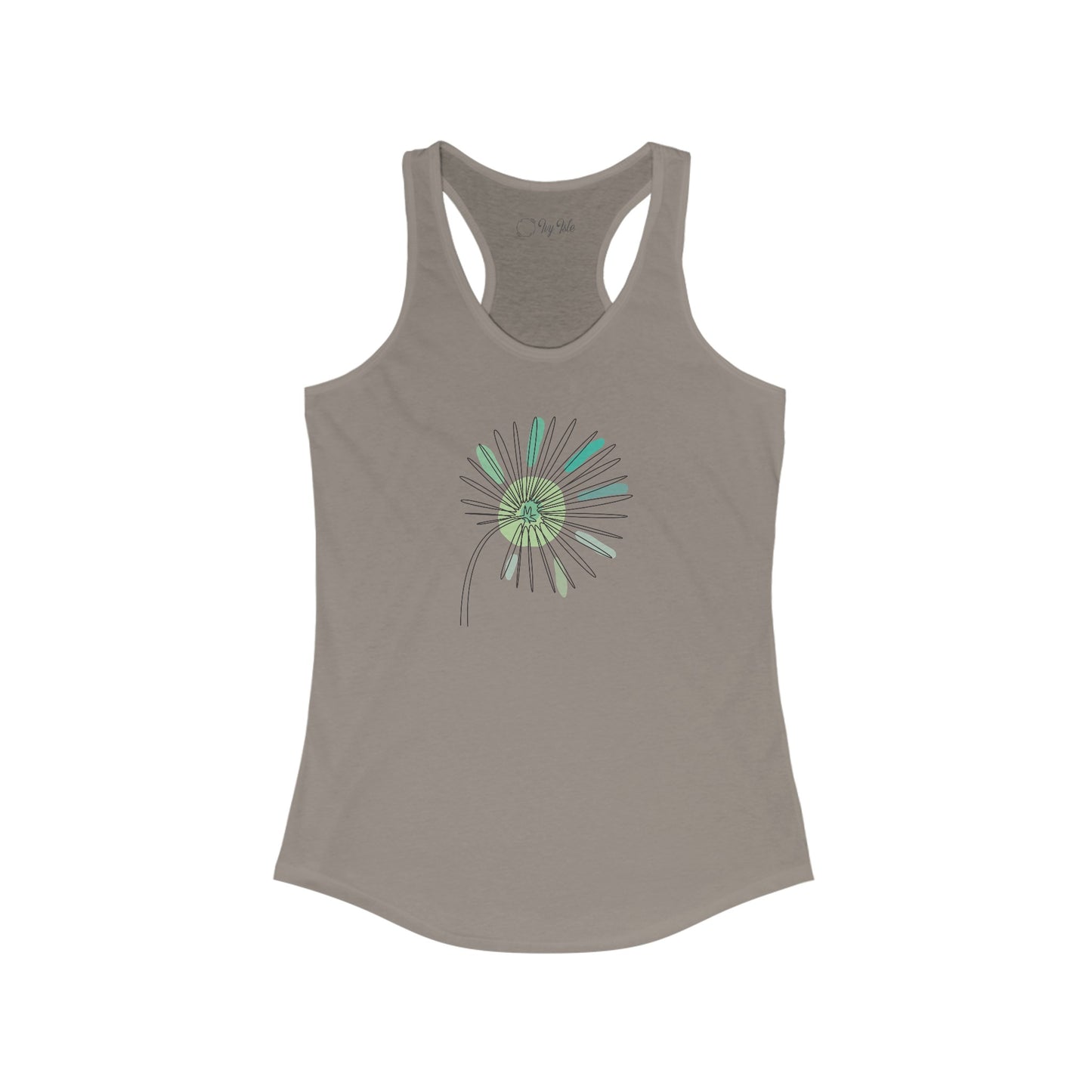 Green and Blue Dandelion Racerback Tank
