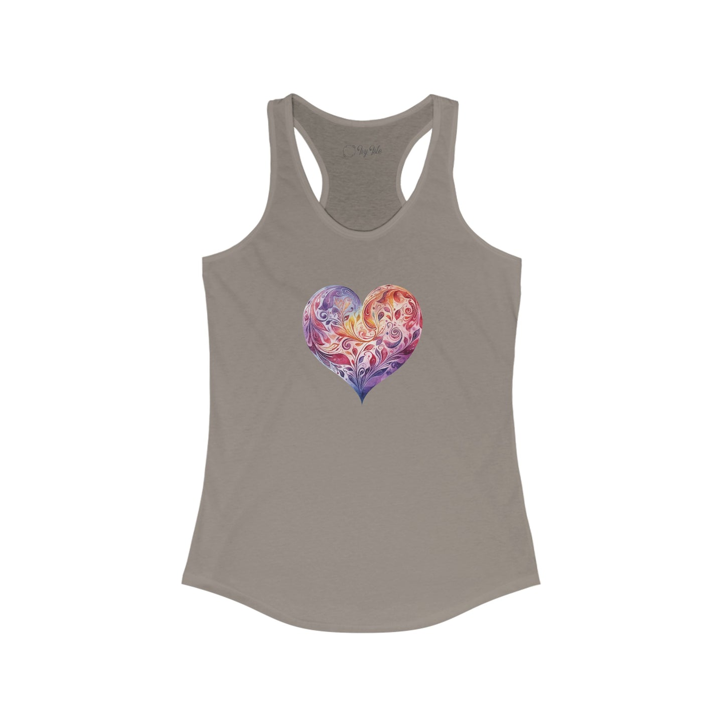 Watercolor Heart Racerback Tank 003