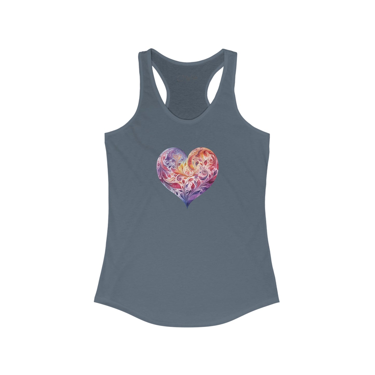 Watercolor Heart Racerback Tank 003