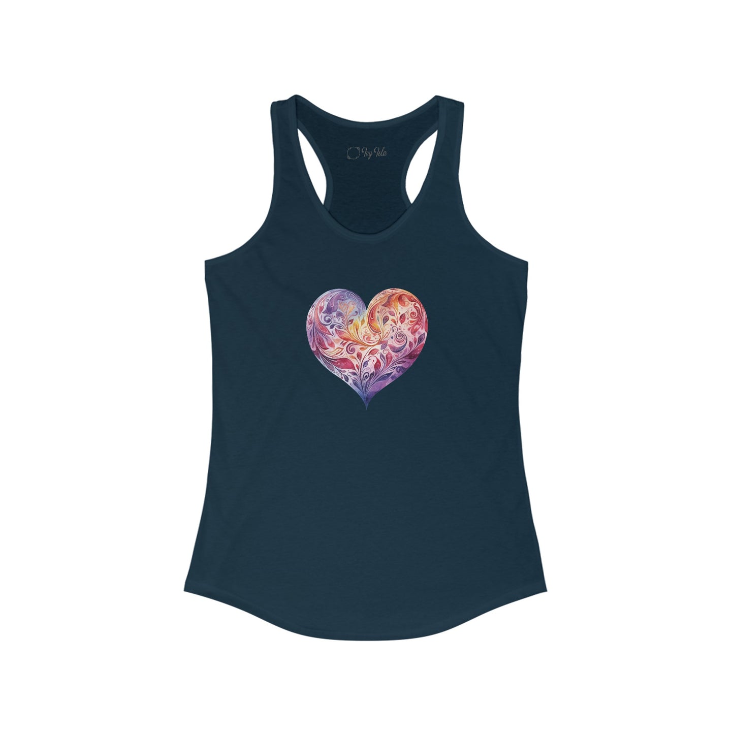 Watercolor Heart Racerback Tank 003