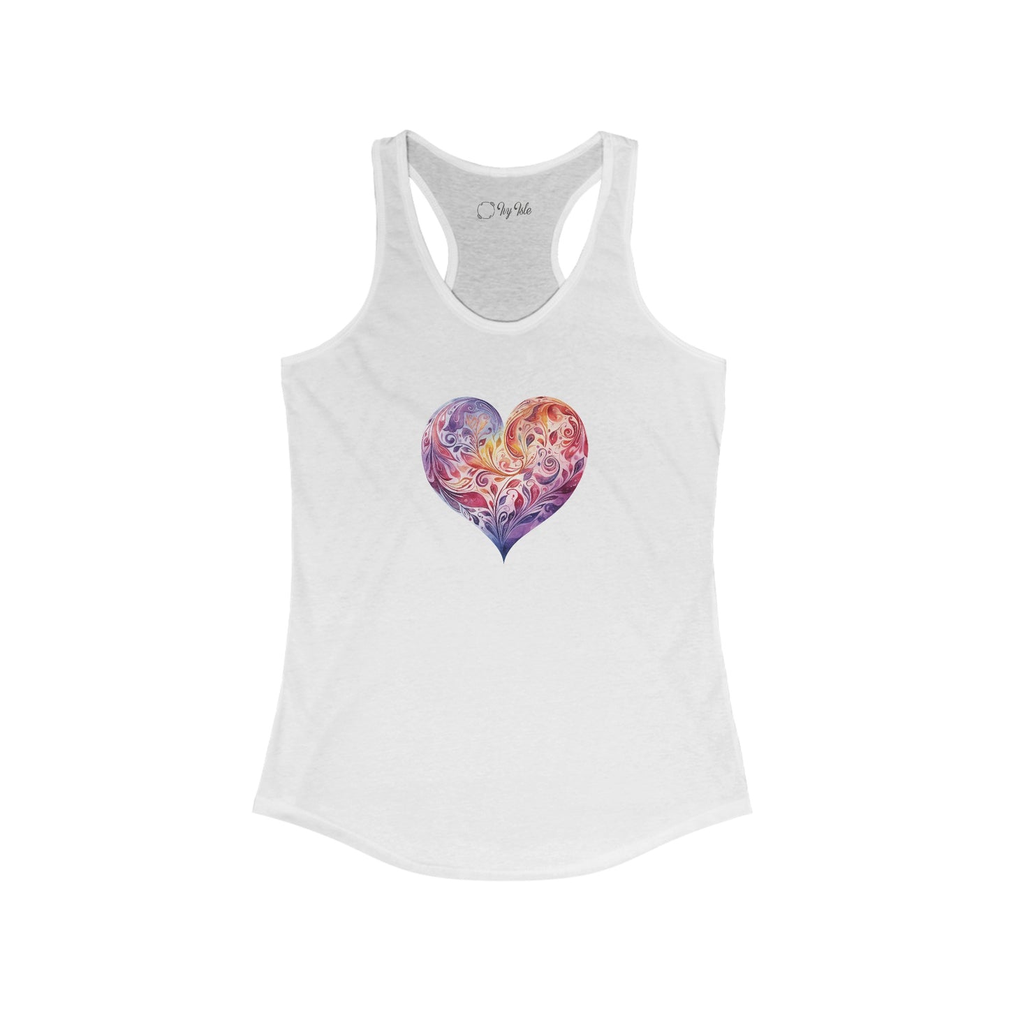 Watercolor Heart Racerback Tank 003