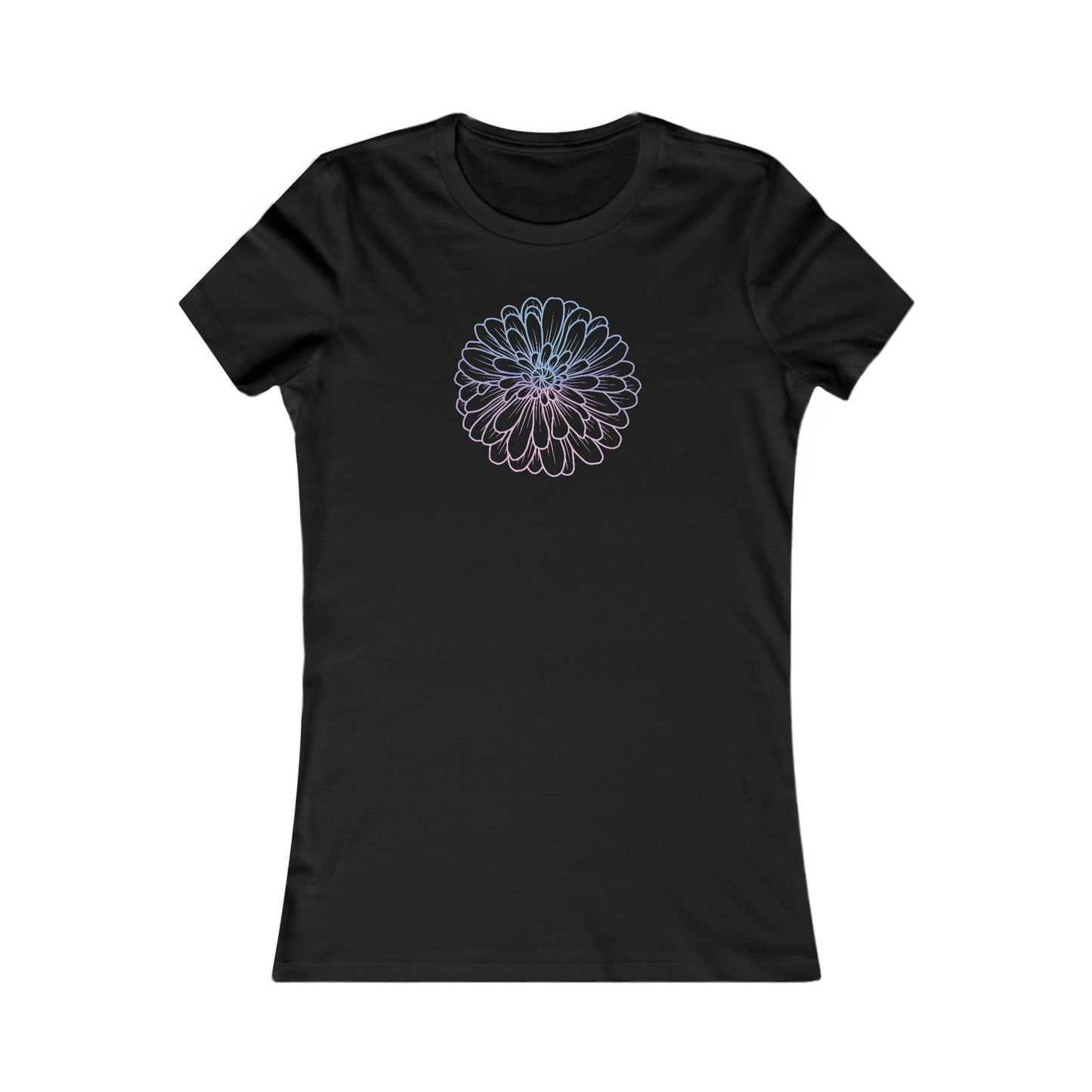 Colorful Flower Outline Fitted Tee