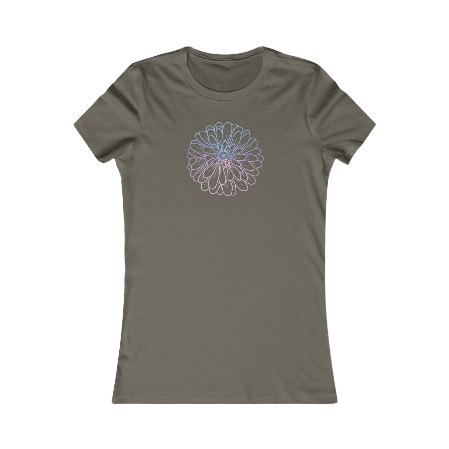 Colorful Flower Outline Fitted Tee
