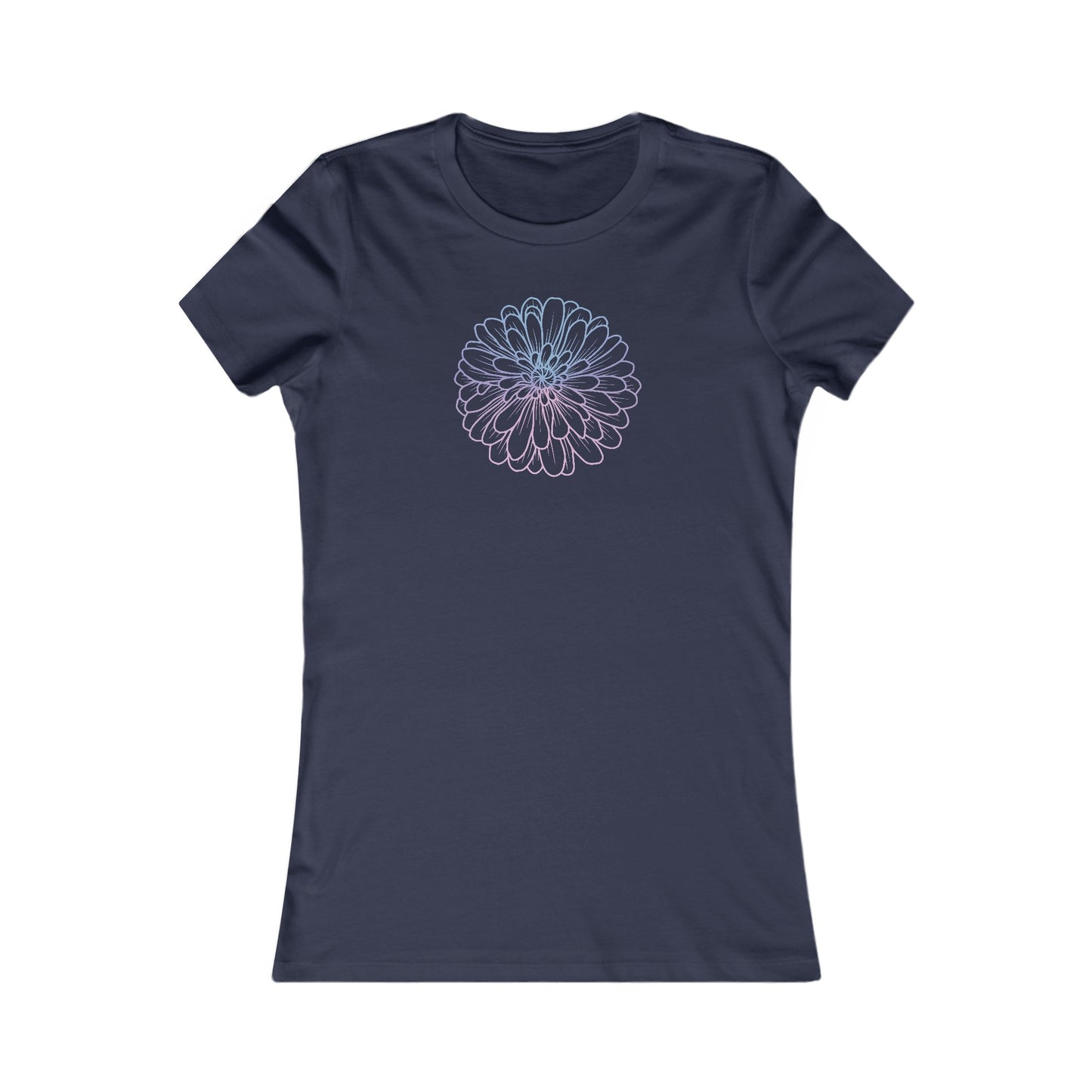 Colorful Flower Outline Fitted Tee