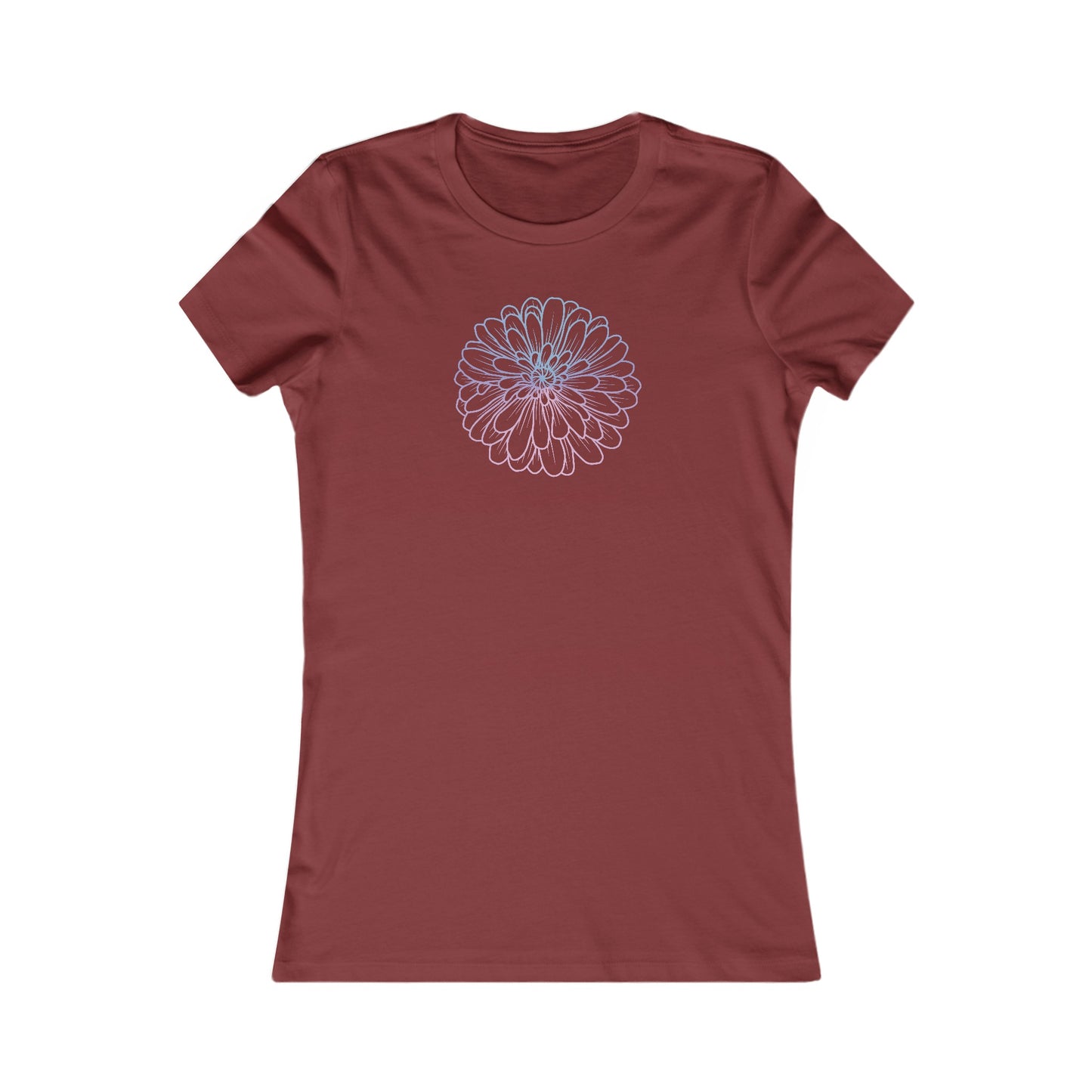 Colorful Flower Outline Fitted Tee