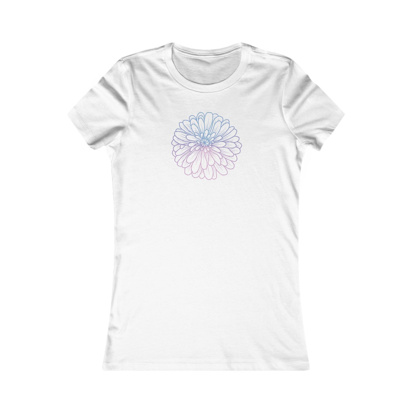 Colorful Flower Outline Fitted Tee