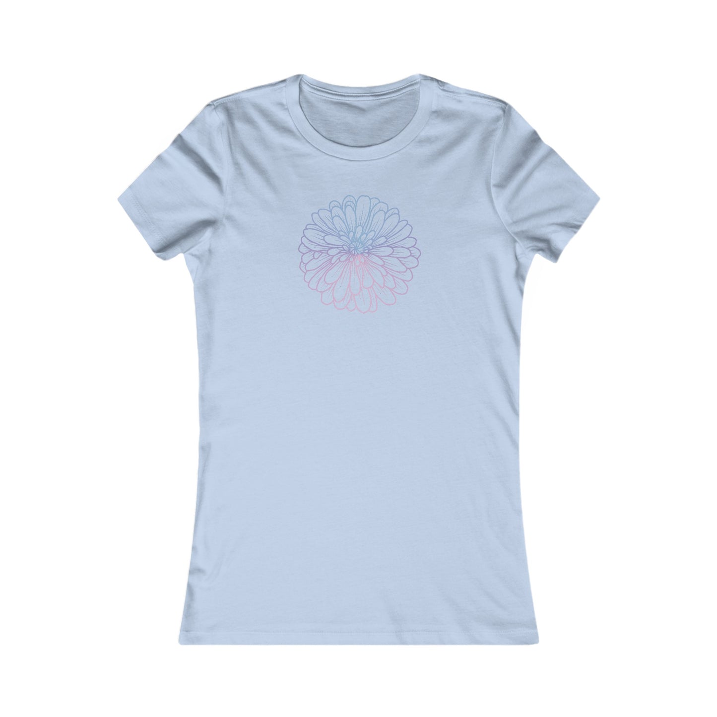 Colorful Flower Outline Fitted Tee